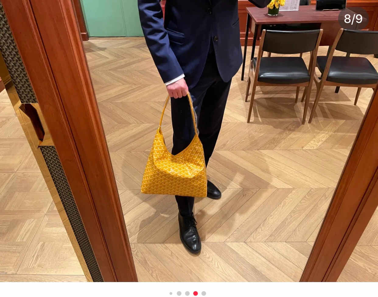 Сумка-тоут Goyard с монограммой, желтая.