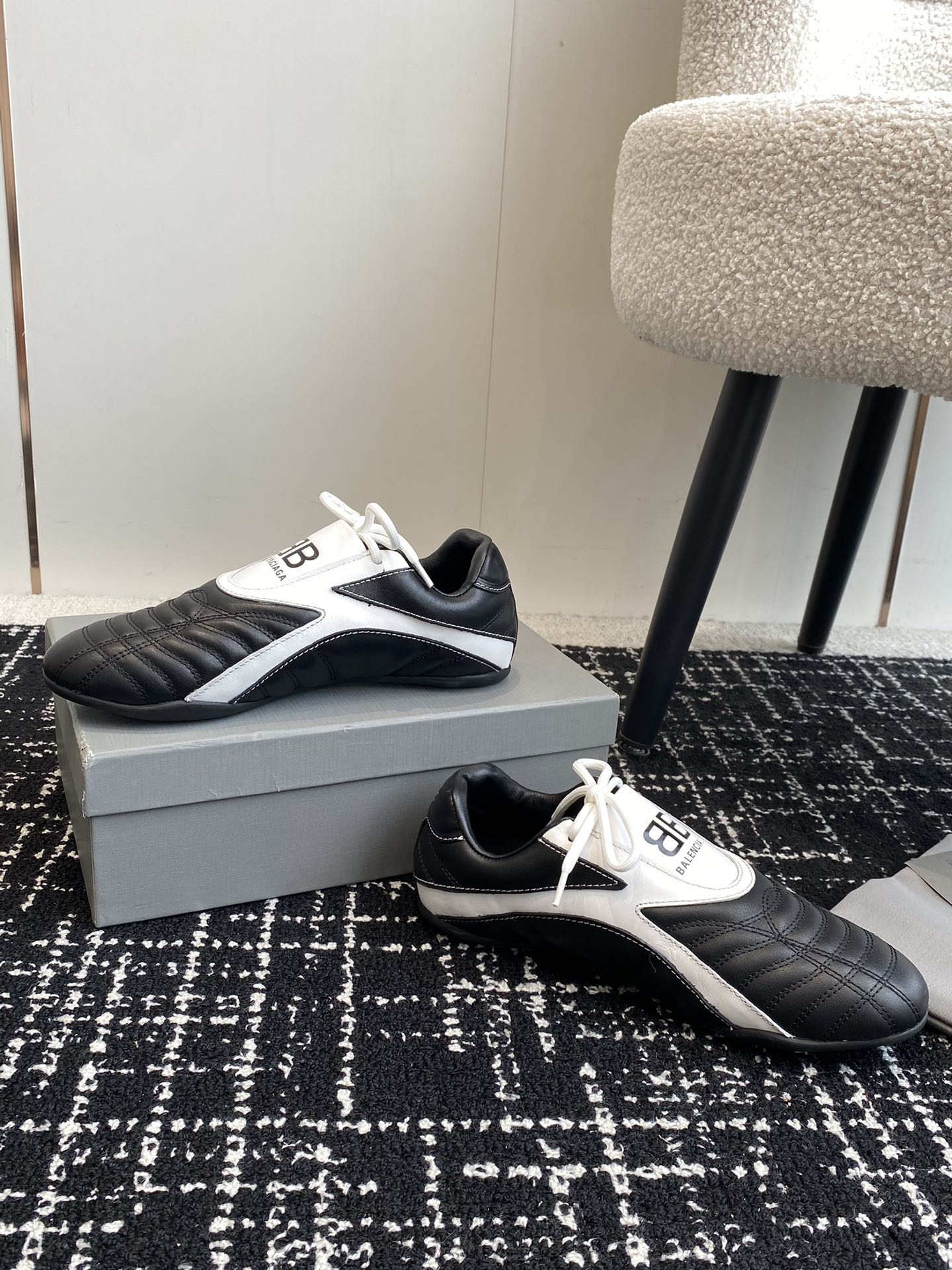 Кроссовки Balenciaga 2024 в бейсбольном стиле - черные