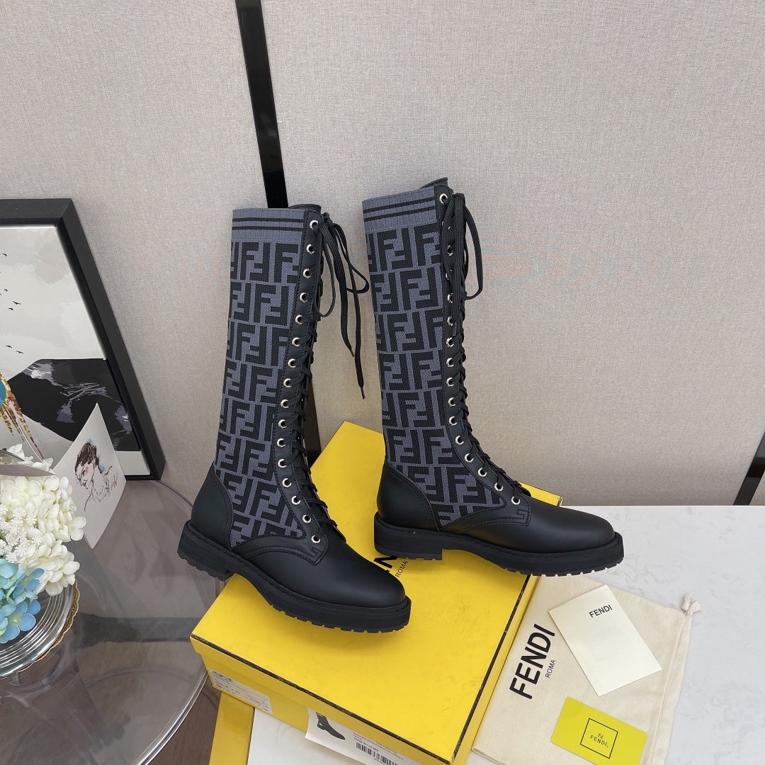 Fendi - Потрясающие сапоги-ботфорты на шнуровке