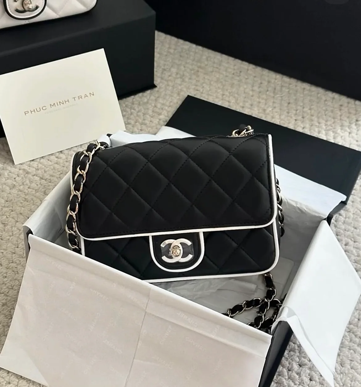 Chanel 25p Panda Square Fat Man Black