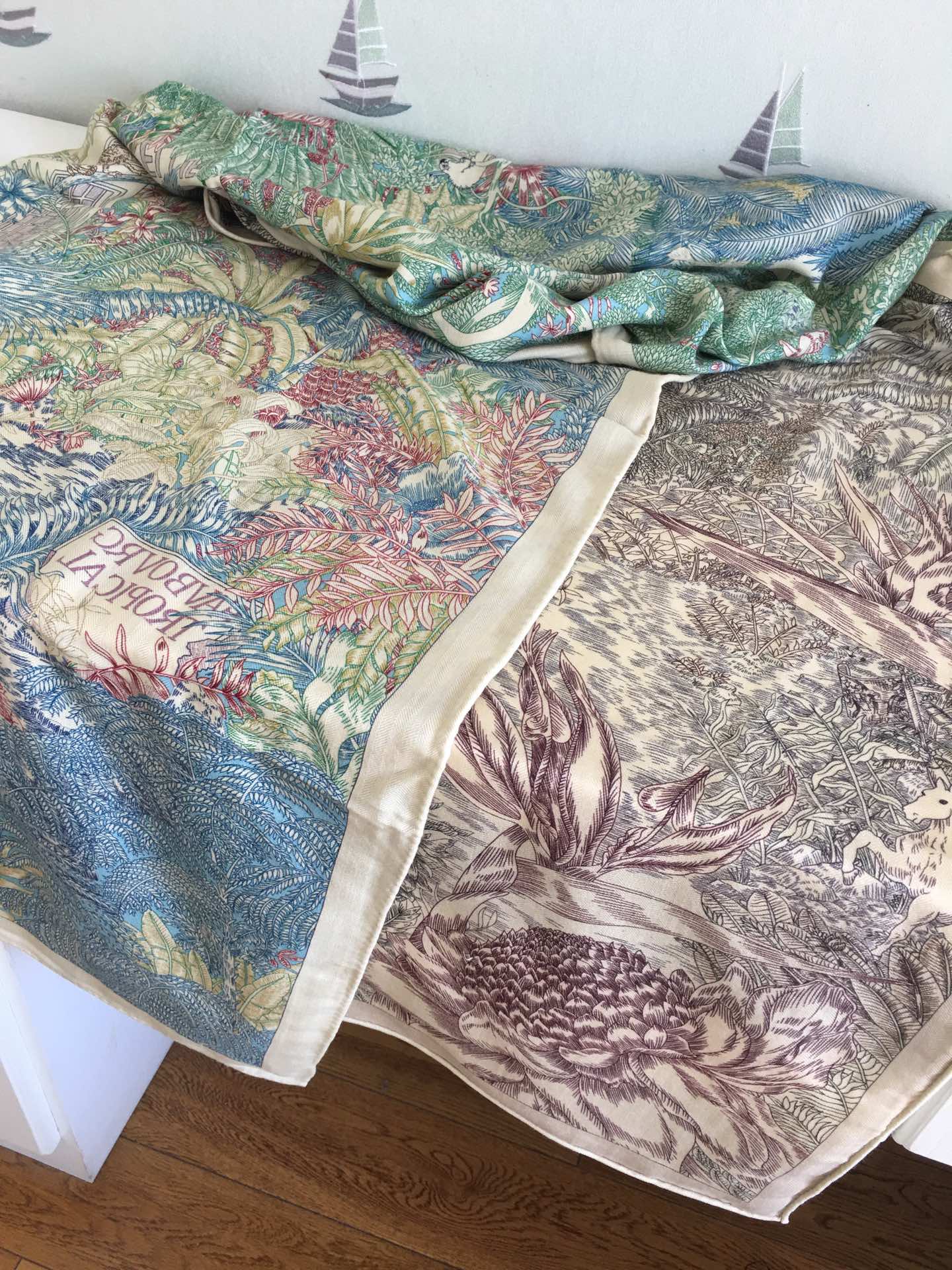 Двусторонний бархатный платок Hermes 140 - 3 шт.