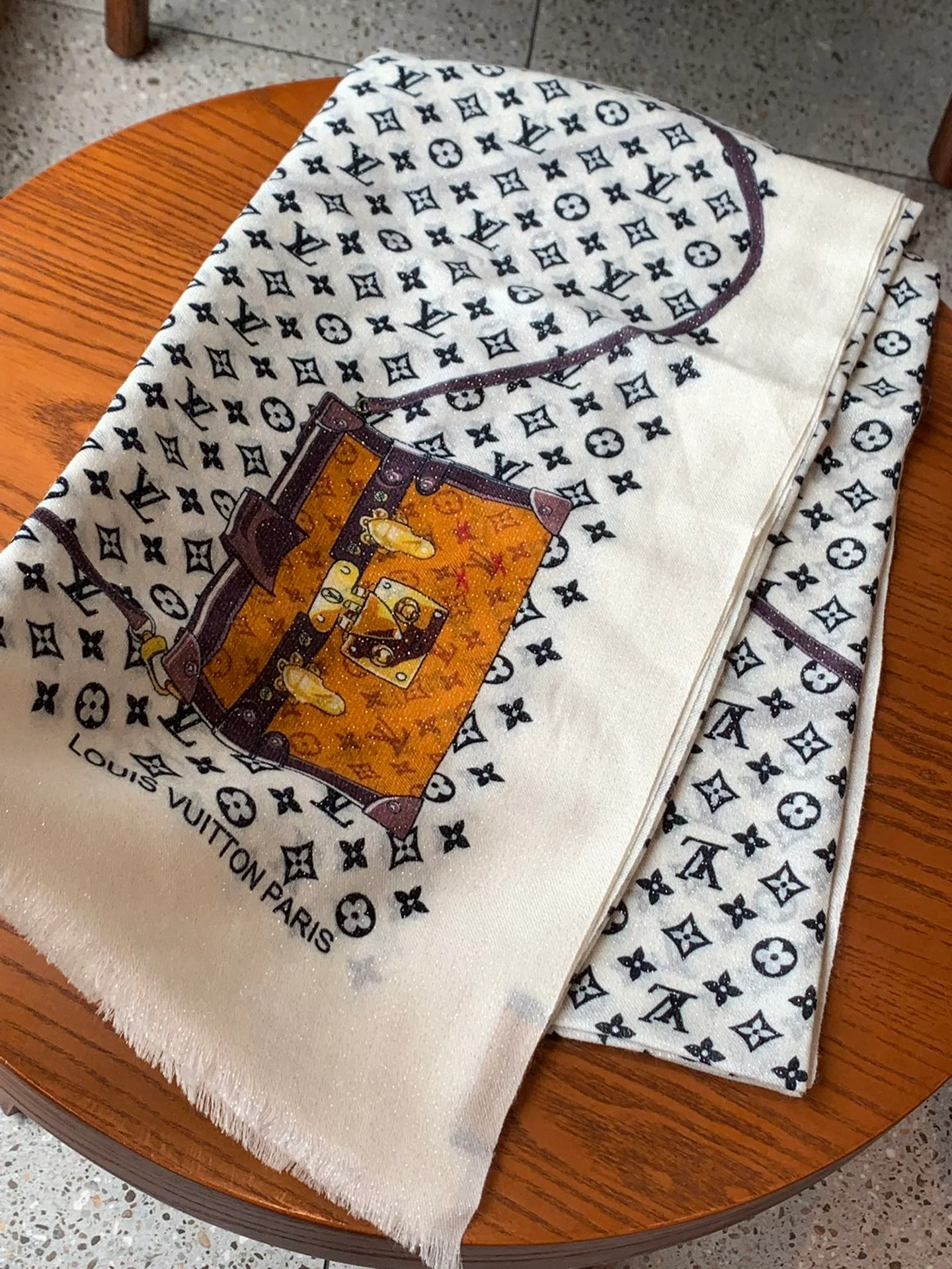 Шарф LV Le Tout Paris - 110-200 см - Кашемир - Белый