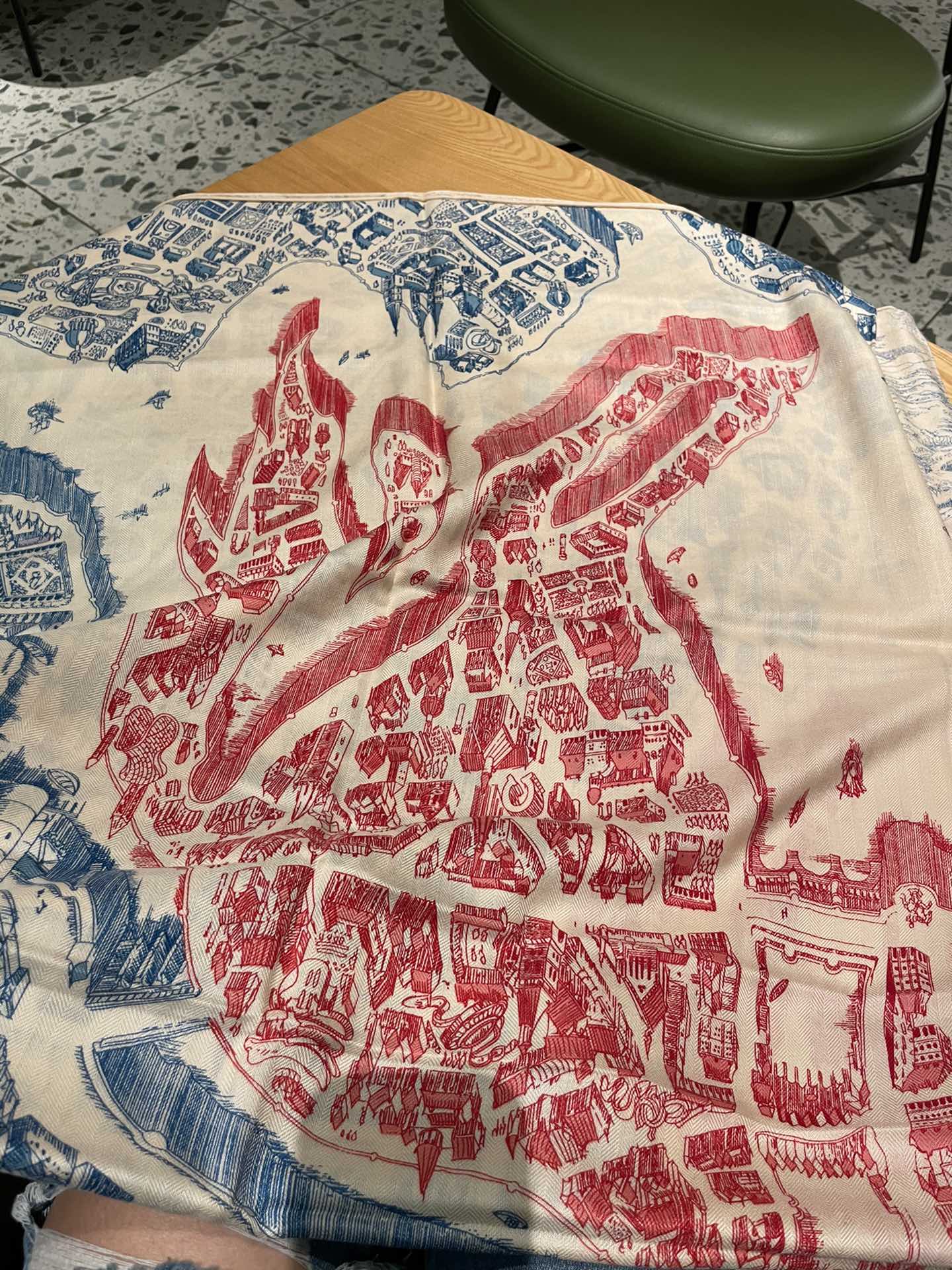 Шарф Hermes - Город Лошадей - Синий