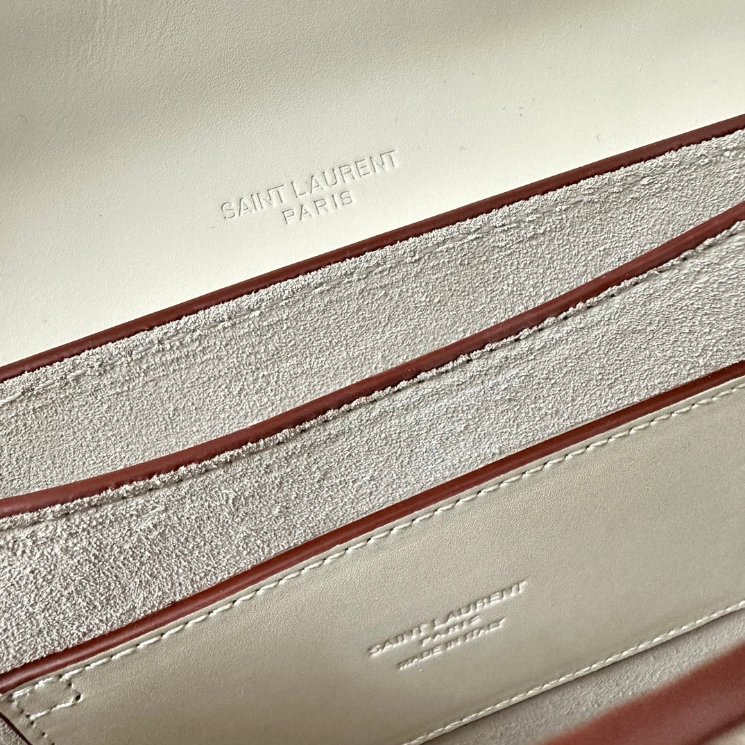 Сумка-седло YSL-Kaia-Off-White