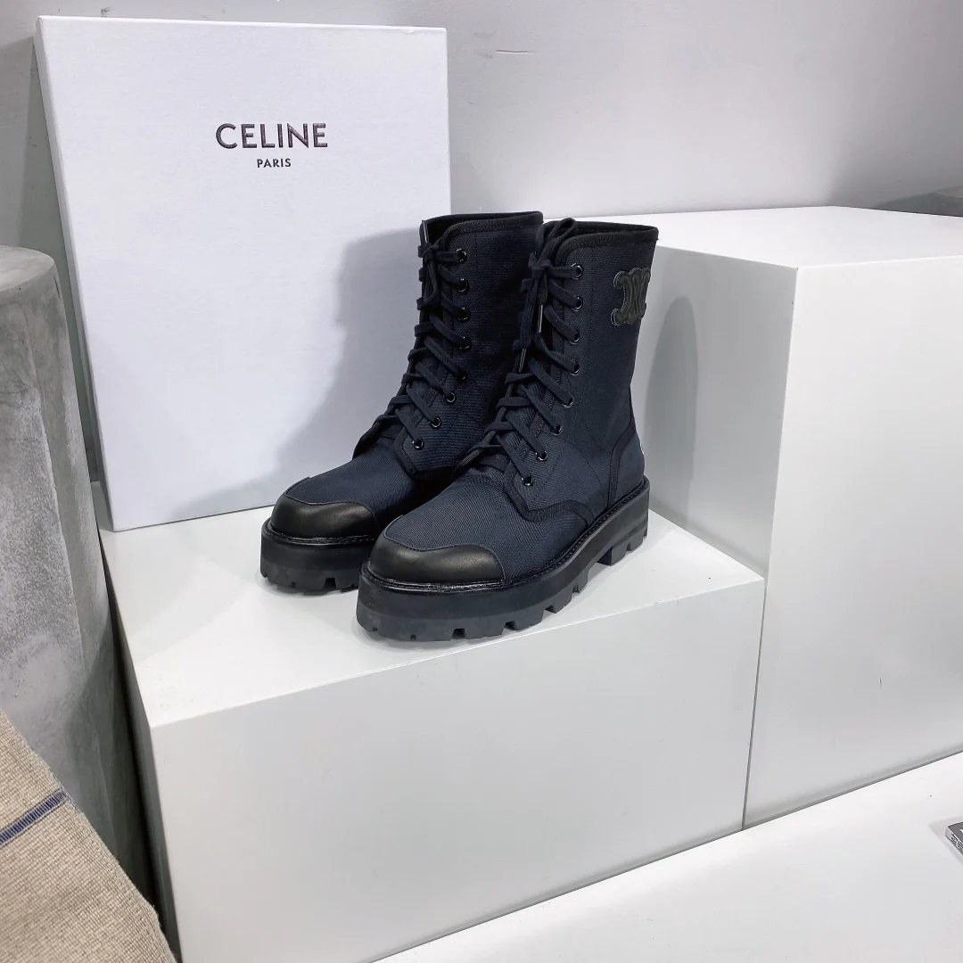 Обувь Celine - Celine - Высокие ботинки на платформе - Ботинки Dr. Martens из парусины