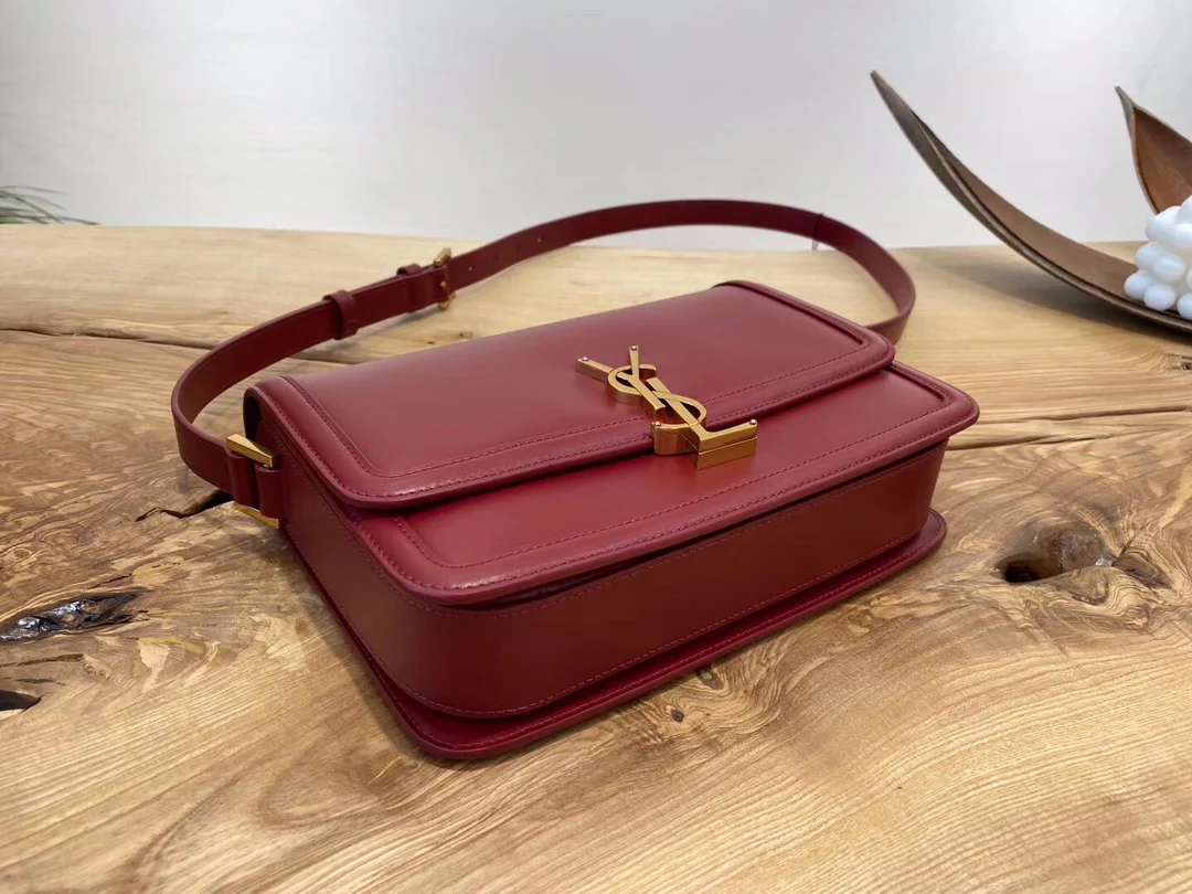 Сумка YSL Solferino Tofu - бордовый - 23см