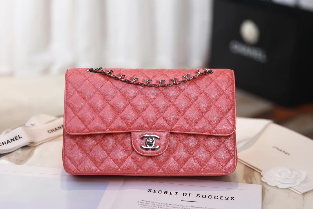 Сумка Chanel Spring/Summer 2019 Ant Pattern CF с перламутровой розовой серебряной пряжкой - 25 см