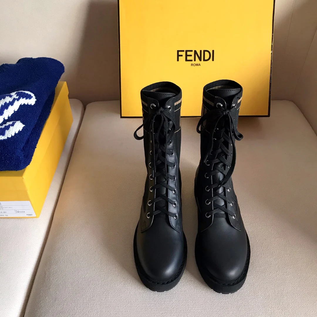 Fendi - Ботинки-носки до середины икры - Черные