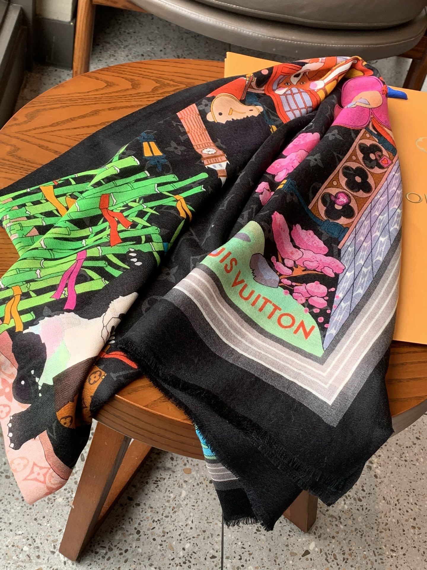 Шарф LV Panda - 100-200 см - Кашемир высшего качества (100%)