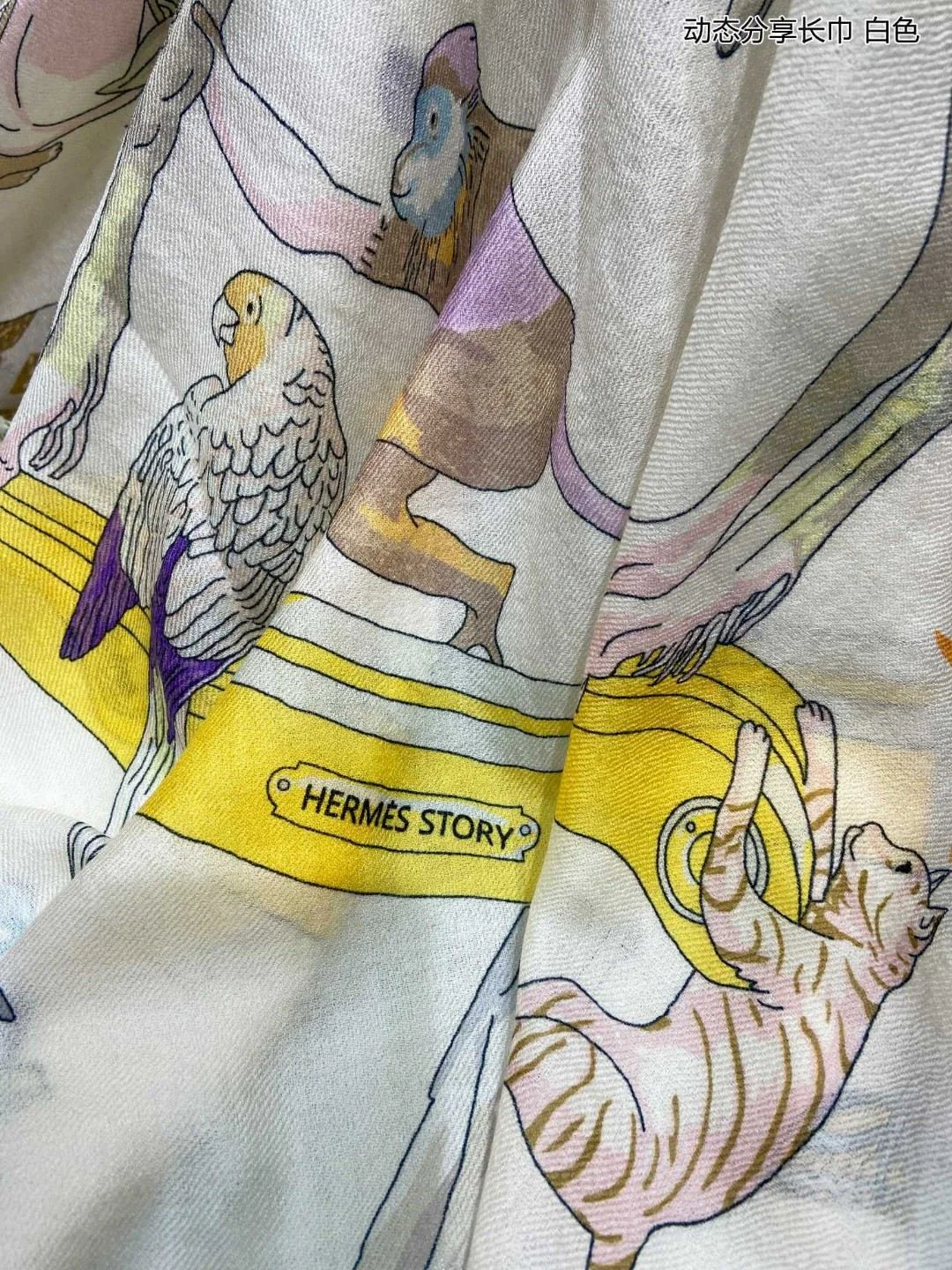 Hermes - Динамичный длинный шарф Dynamic Sharing - 110-200 см - 100 г - Кашемир премиум-класса