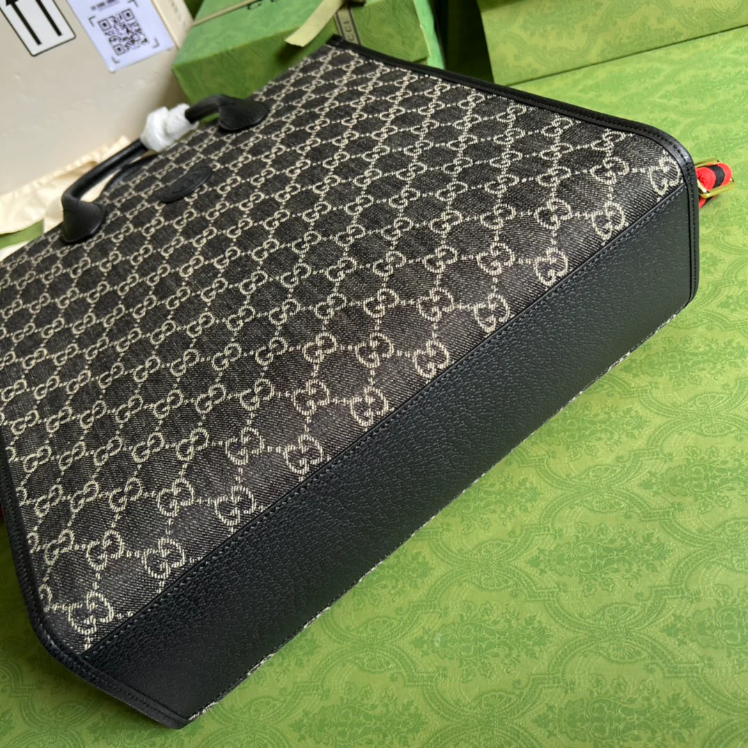 Большая джинсовая сумка-тоут Gucci - 36x38 см - 5x12 см