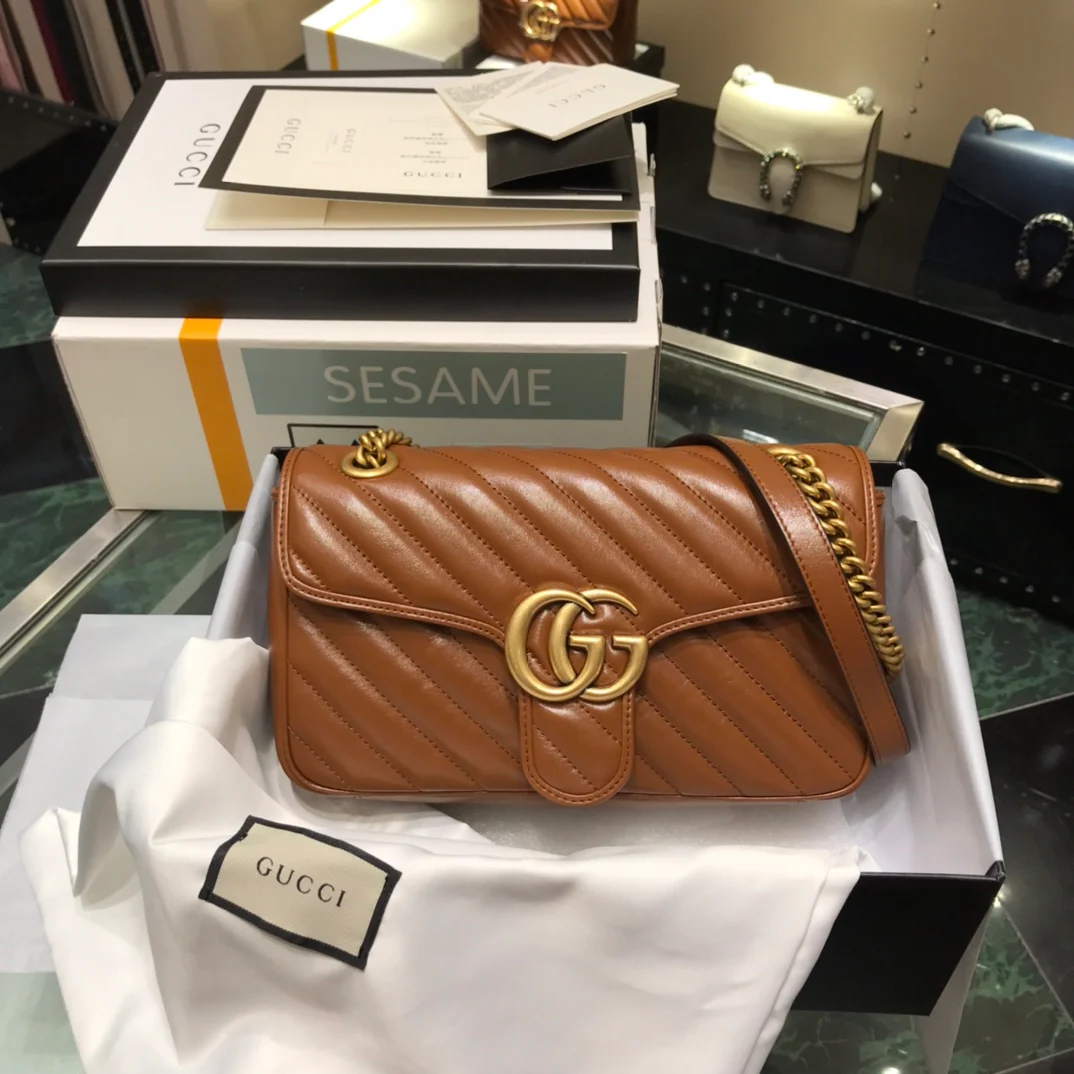 Gucci-Marmont 中号焦糖色-26*15*7cm