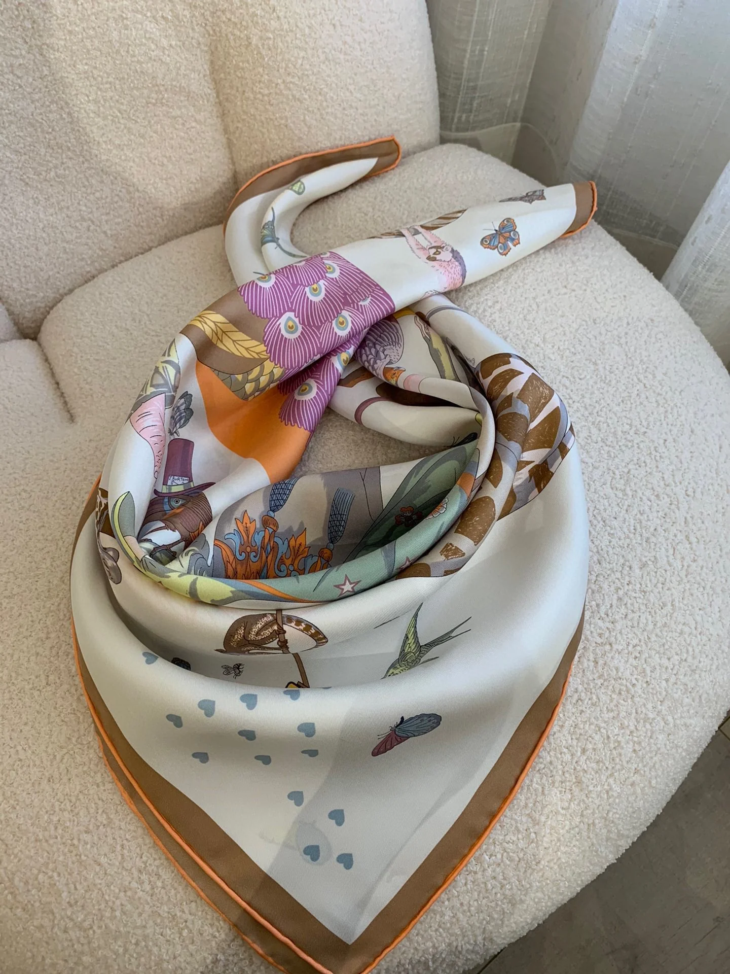 Шелковый шарф Hermes 90