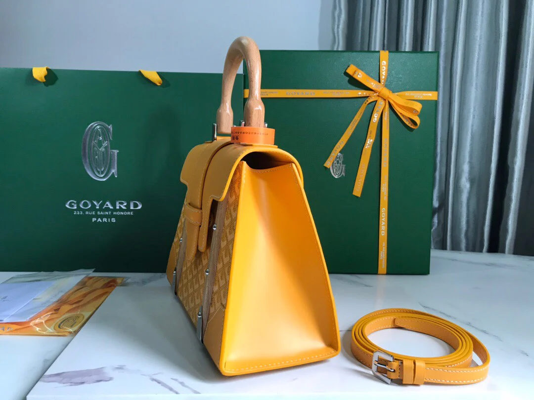 Сумка-тоут Goyard Saigon PM серии, 28 см, жёлтая.