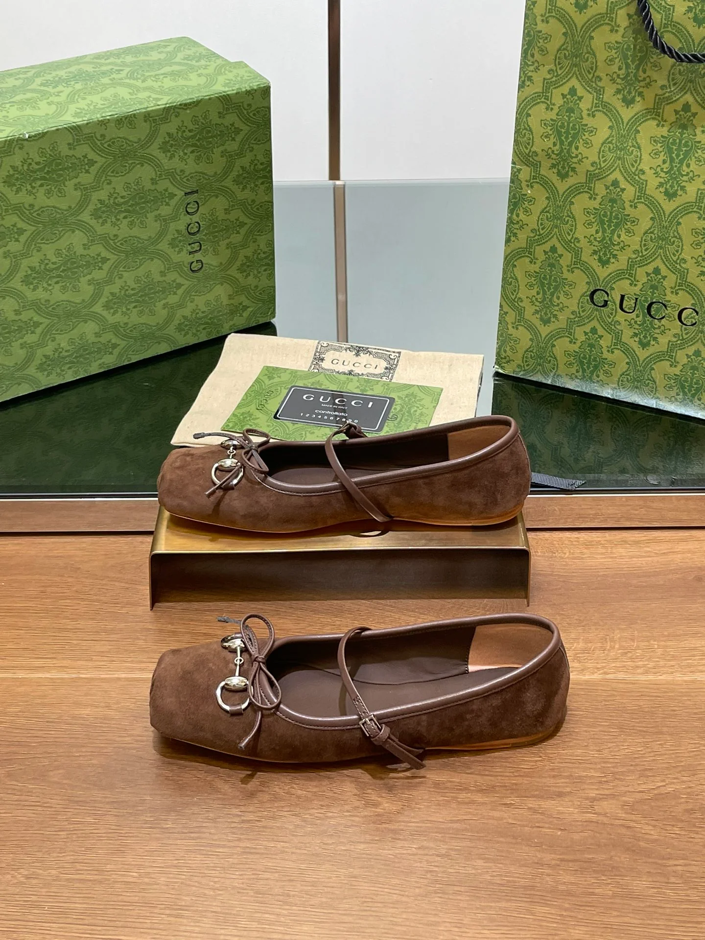 Балетки Gucci 2024 - Кофейно-коричневые