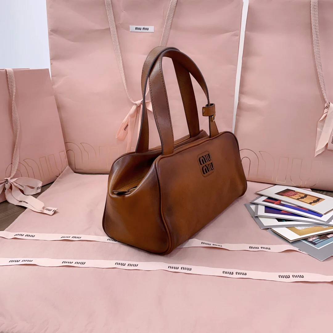 Сумка для боулинга Miu Miu-5bb182, коричневая.