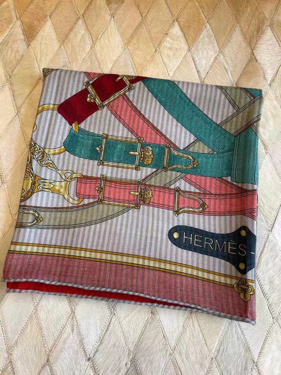 Hermes - Двусторонний шарф с принтом - 1