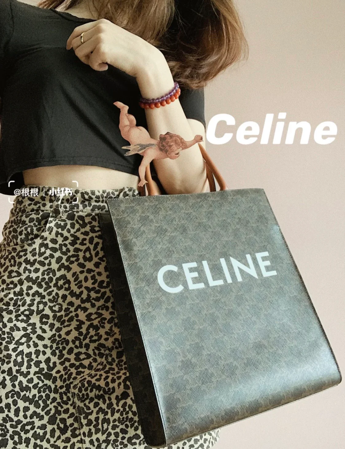 Celine-Cabas Medium Monogram Leather