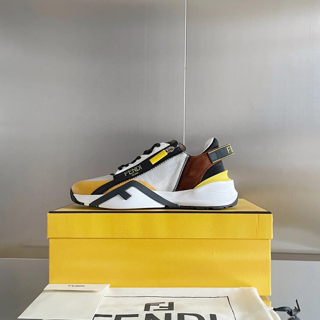 Fendi - Повседневные кроссовки - Белые и желтые