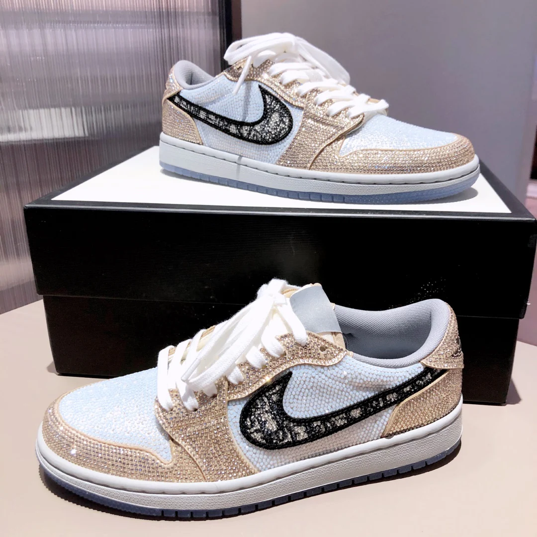 Dior-Nike Collaboration-Full Diamond-Force-Pink Orange