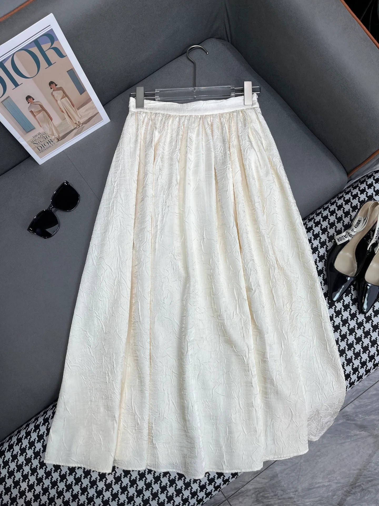 Юбка миди Dior 2403-24ss, летняя новинка, цвет абрикос.