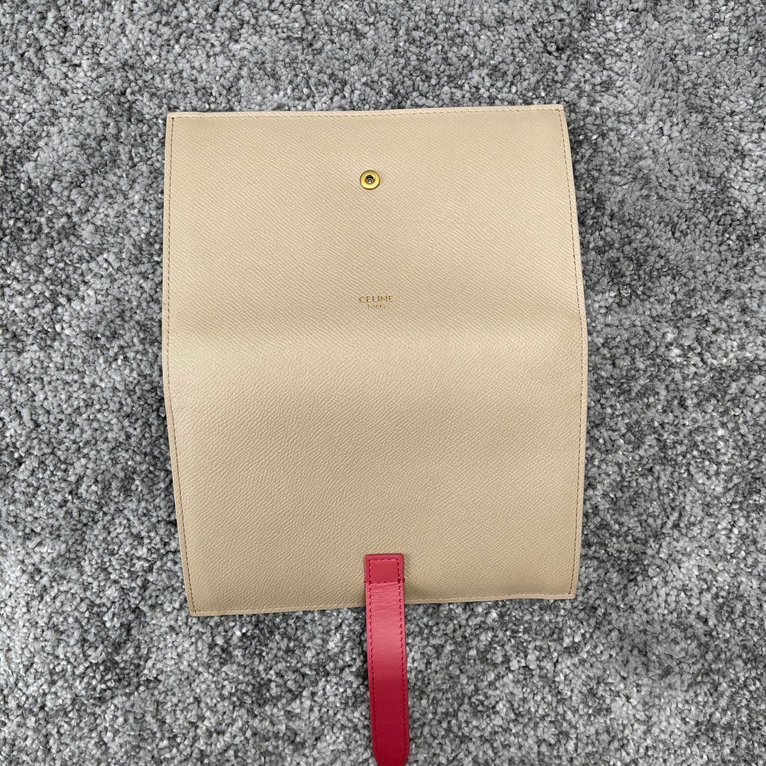 Длинный кошелек Celine - Кошелек с ремешком из крупнозернистой телячьей кожи - 5