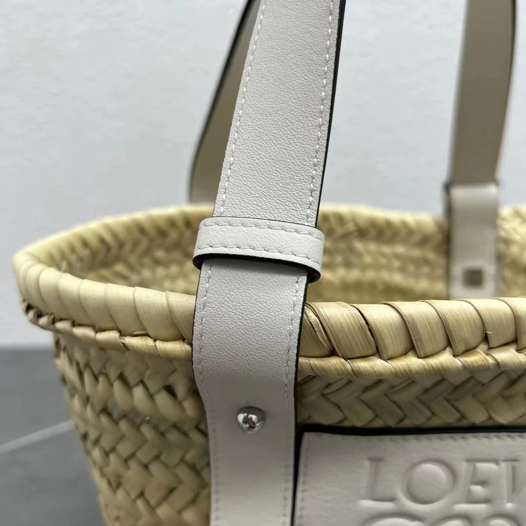 Соломенная сумка Loewe - 33 см - Маленькая - Кремово-белая