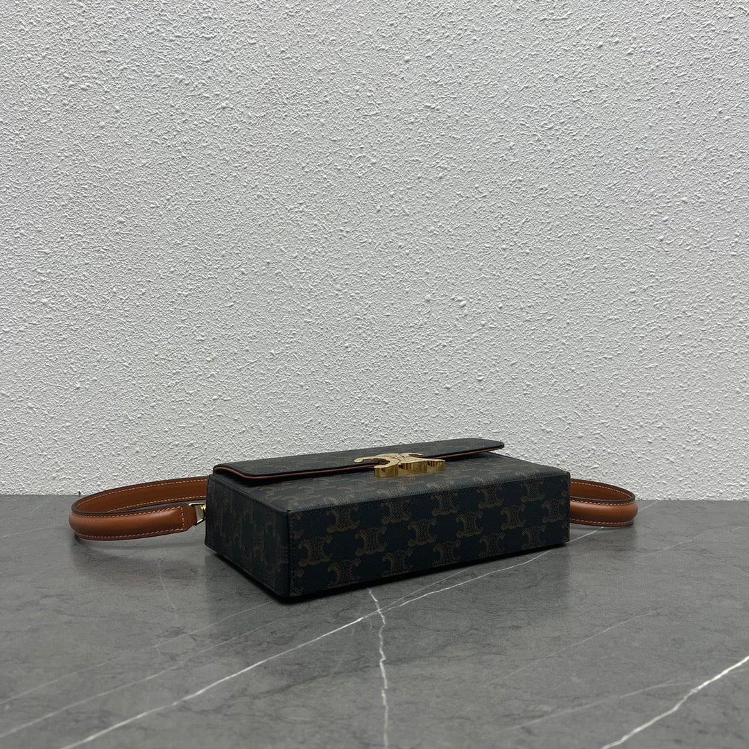 Сумка Celine Box Triomphe - Monogram, коричневая.