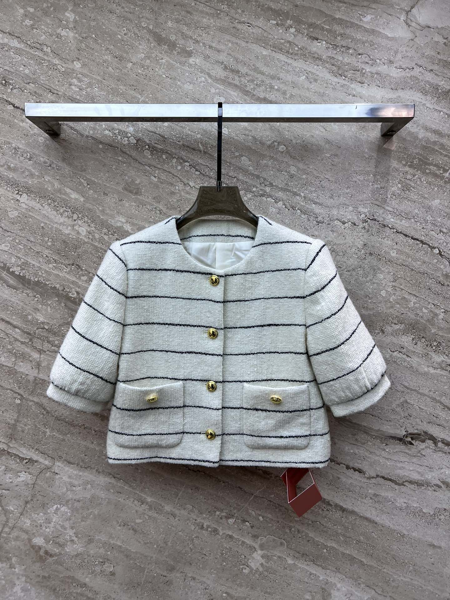 Miu Miu - 2404 - Комплект из полосатой куртки с короткими рукавами и юбки