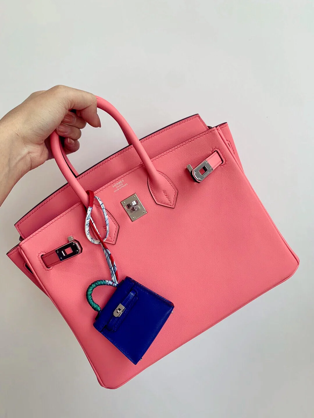 Сумка Hermes Birkin 25 Swift Pink с серебряной пряжкой