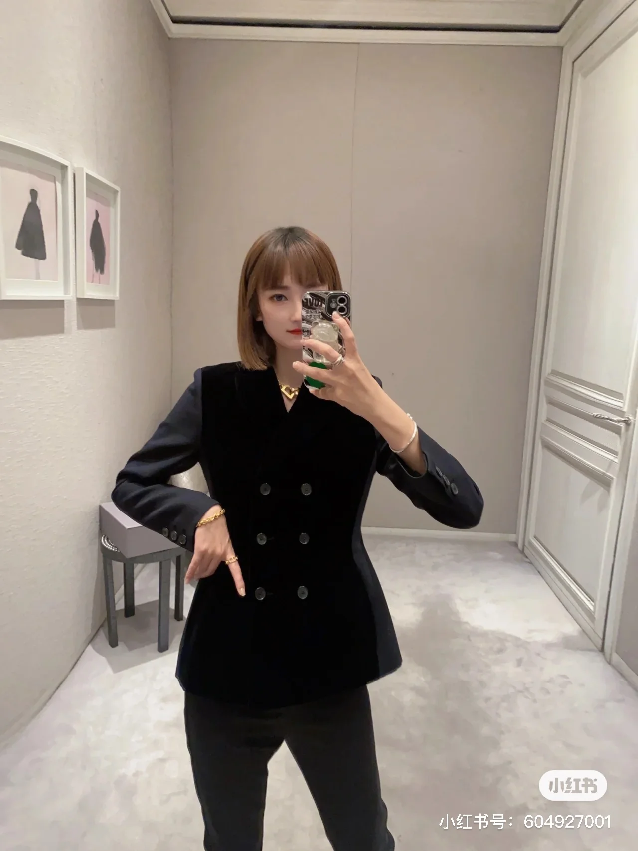 Dior 2403 - Новый двубортный пиджак из бархата в стиле пэчворк