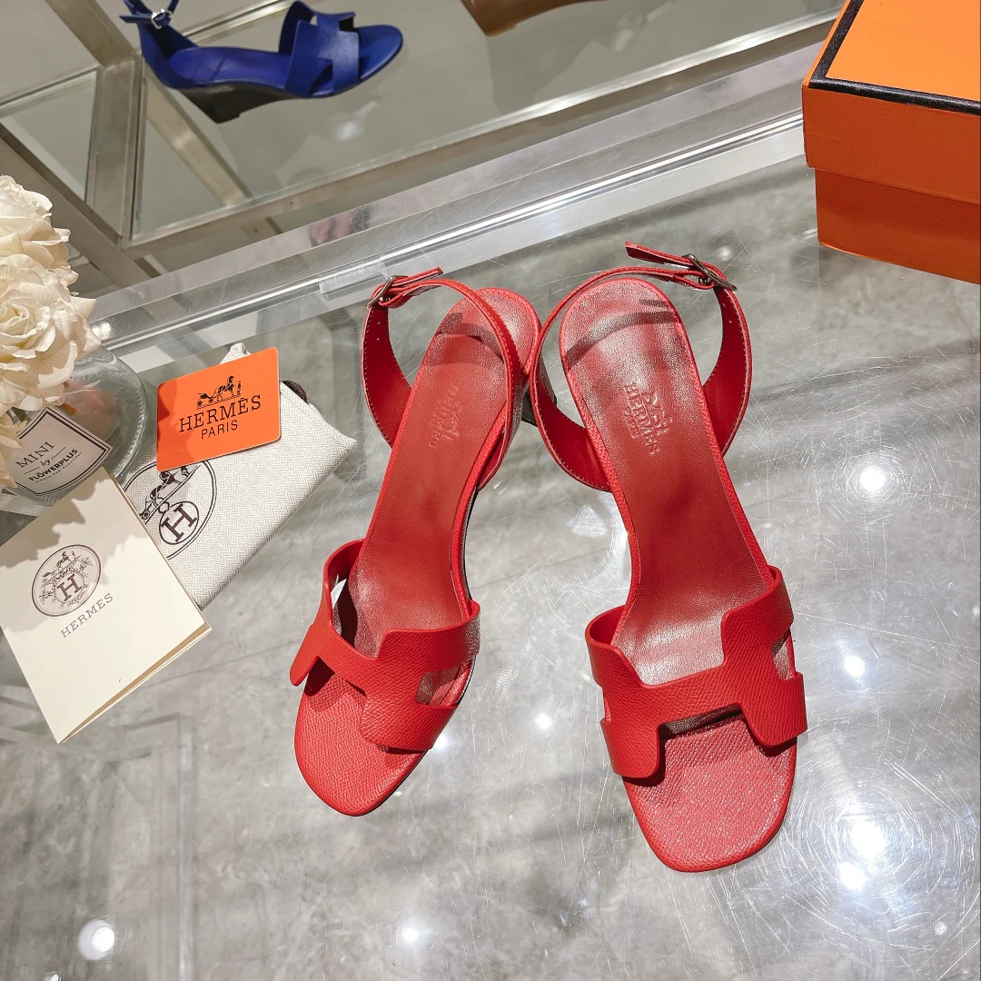 Новинка весны 2022 года от Hermes - Сандалии на массивном каблуке - 1