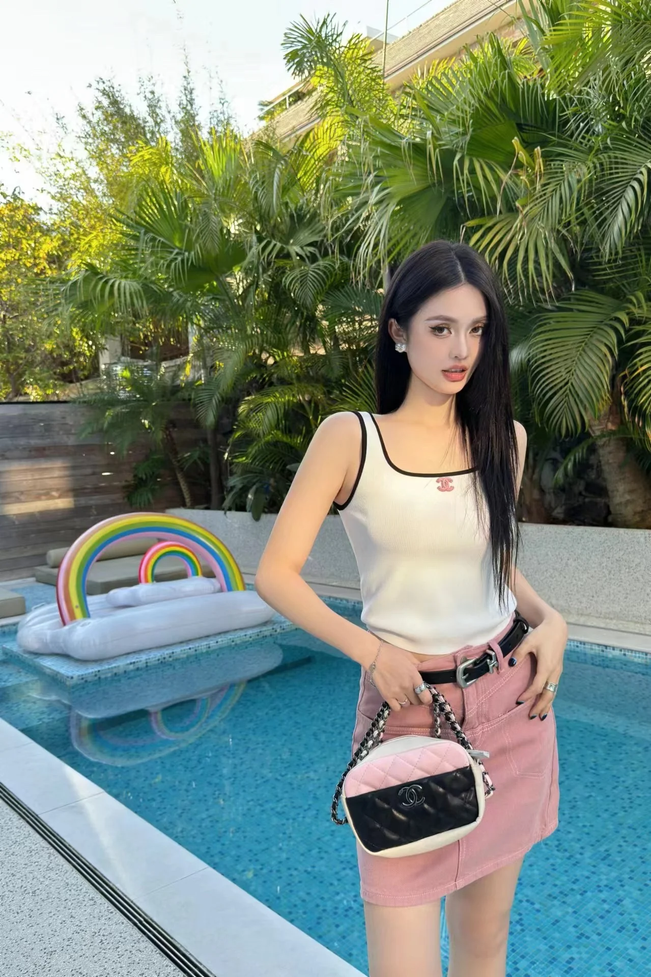 Жилет Chanel 2403 Color Block Double C Knit Vest - белый