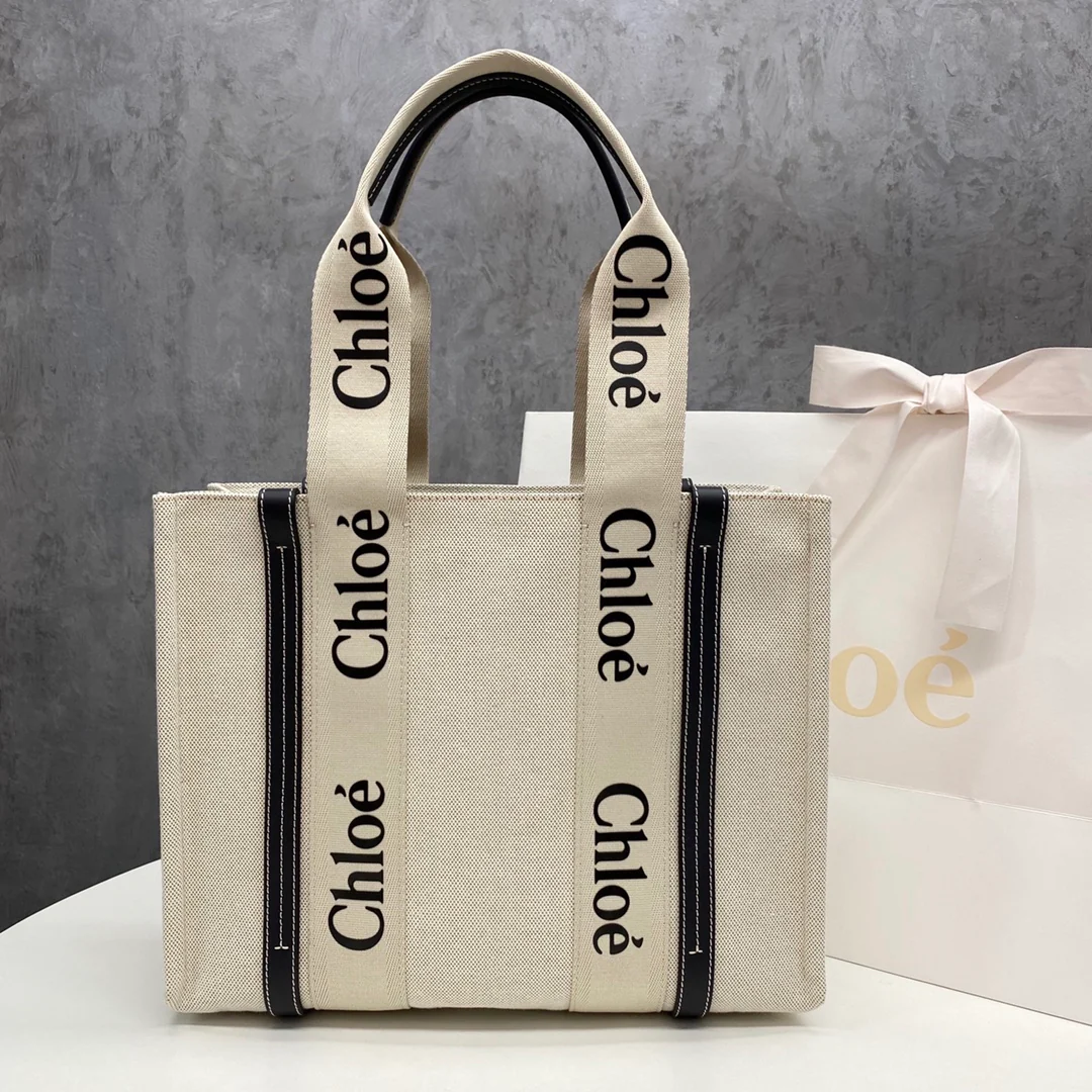 Сумка-тоут Chloe Woody - Средний размер - Черно-синяя