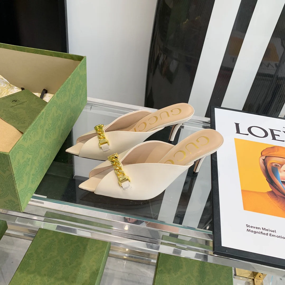 Gucci - Ретро - Босоножки с острым носком - Открытый носок - Босоножки на высоком каблуке