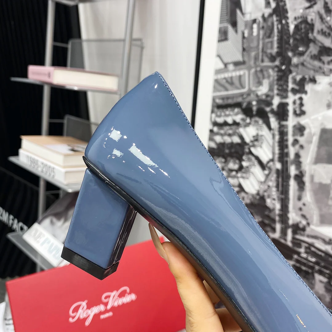 Каблук квадратный RV-4-5 см - Туманно-голубой