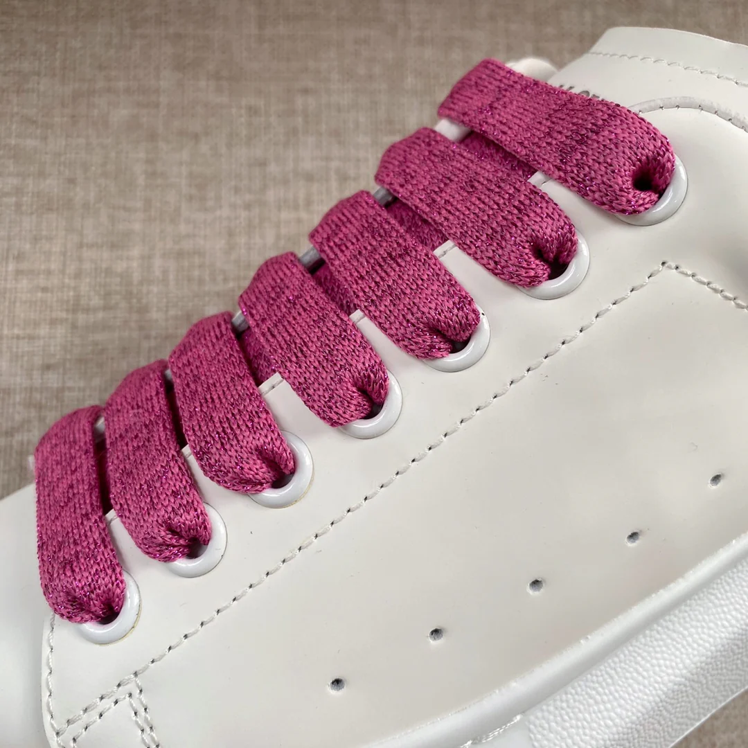 McQueen - Розовые - С блестящим низом - Белые кроссовки