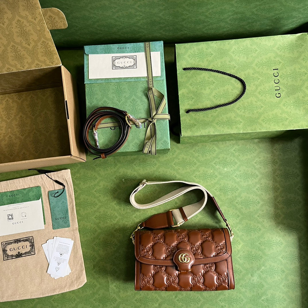 Маленькая кожаная сумочка Gucci-Matelasse - 3