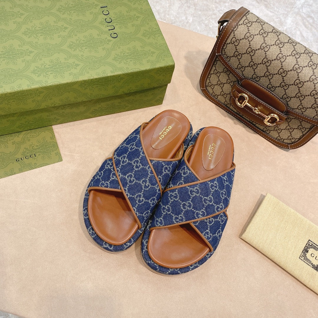 Gucci - Сандалии на платформе с перекрестными ремешками