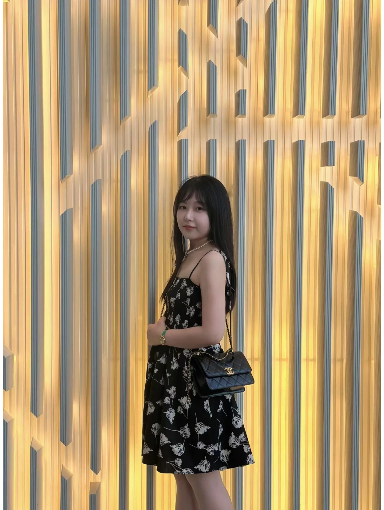 Chanel 24c Double Gold Ball CF Black