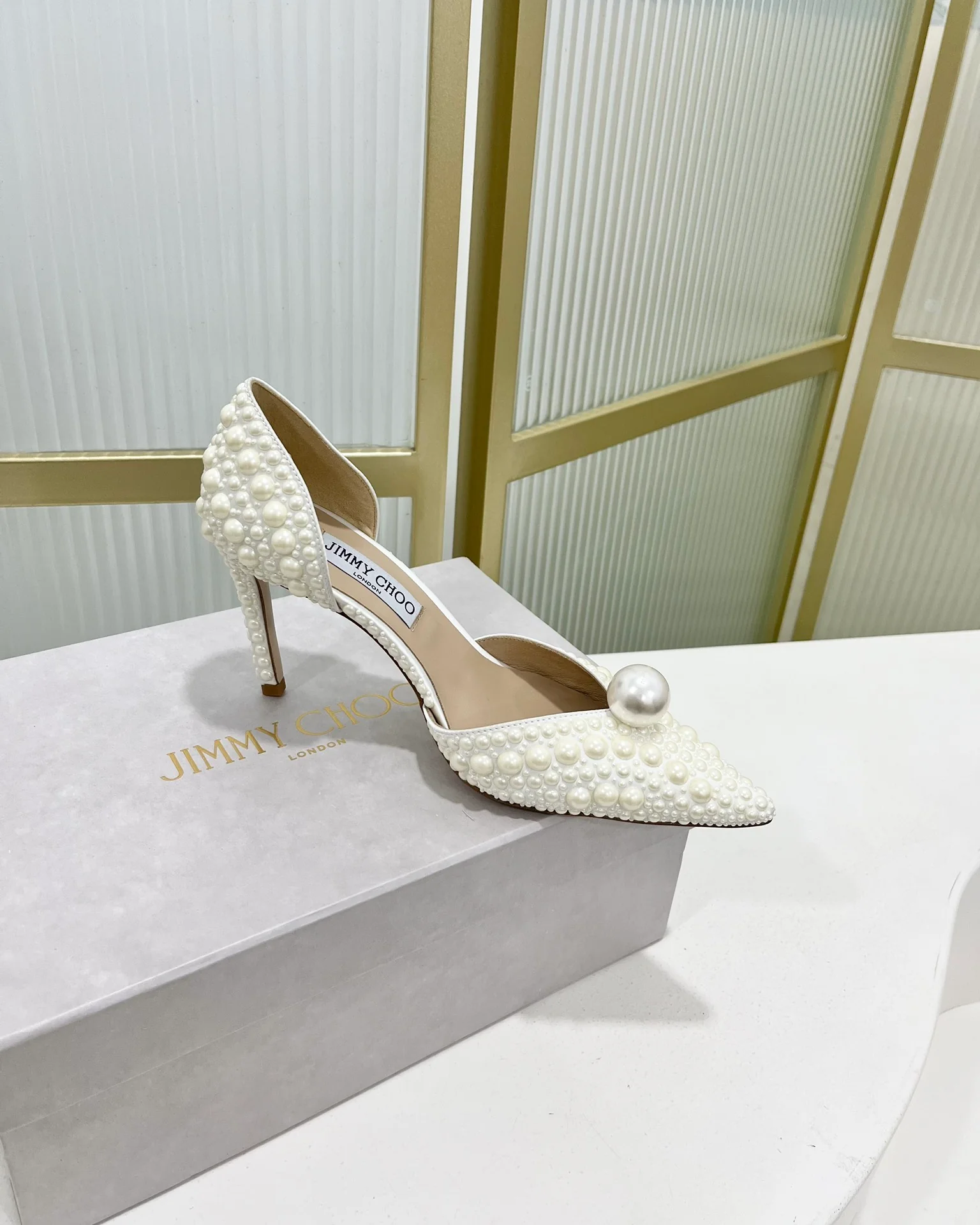 Сандалии Jimmy Retro Pearl Series Flat Sandals - 10 см - белые