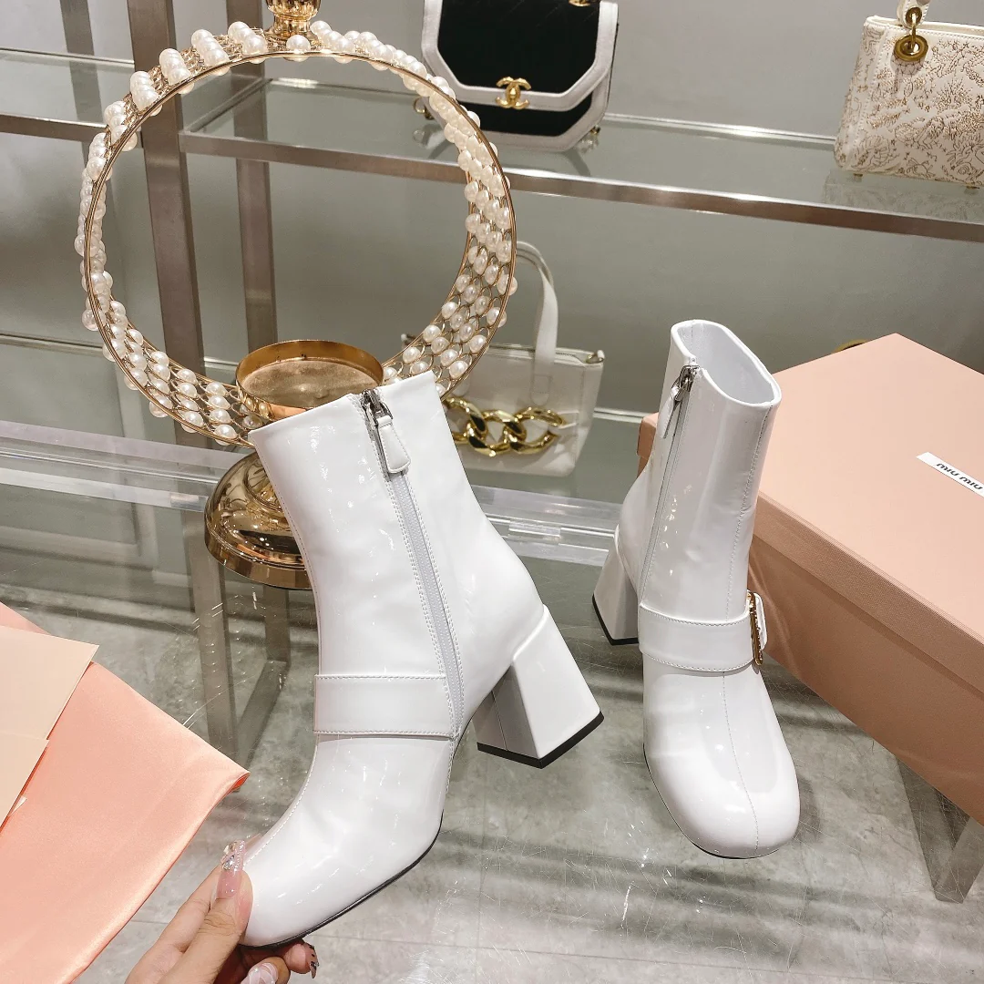 Miu Miu - Ботильоны 22s с застежкой-молнией и металлической пряжкой - 3