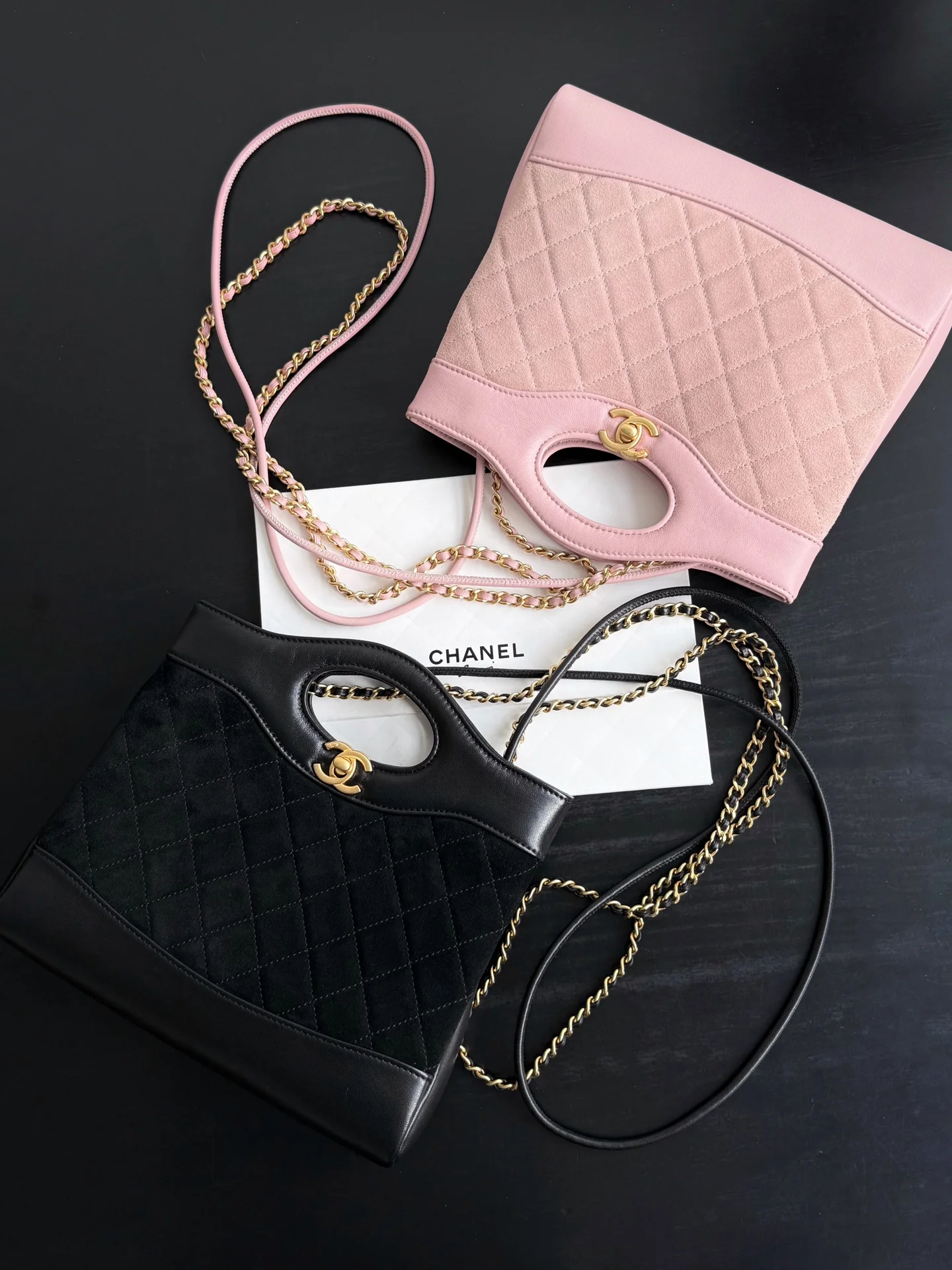 Мини-сумка Chanel 25 пенсов, 31 шт., замшевая, розовая.