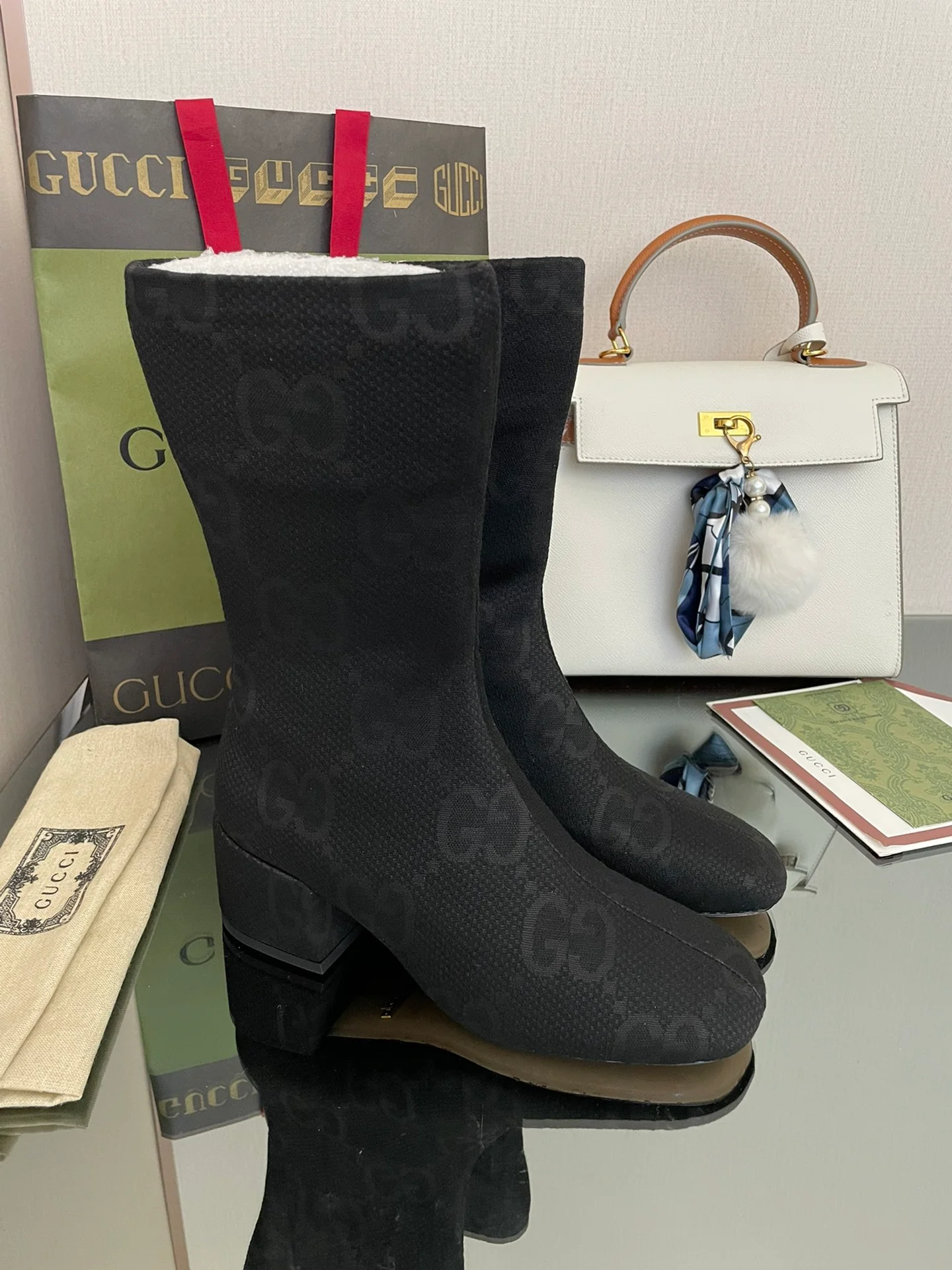 Классические сапоги Gucci 22 средней высоты