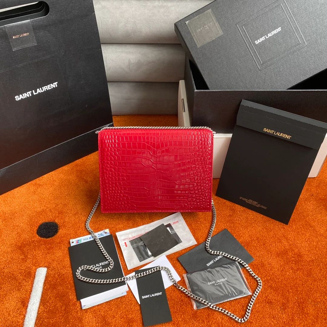 Сумка-конверт YSL Cassandra с крокодиловым принтом - 3 шт.