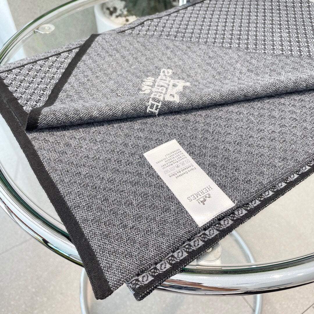 Классический шарф Hermes с изображением лошади - 180 см - 32 см - 100 см - Импортный вязаный кашемир