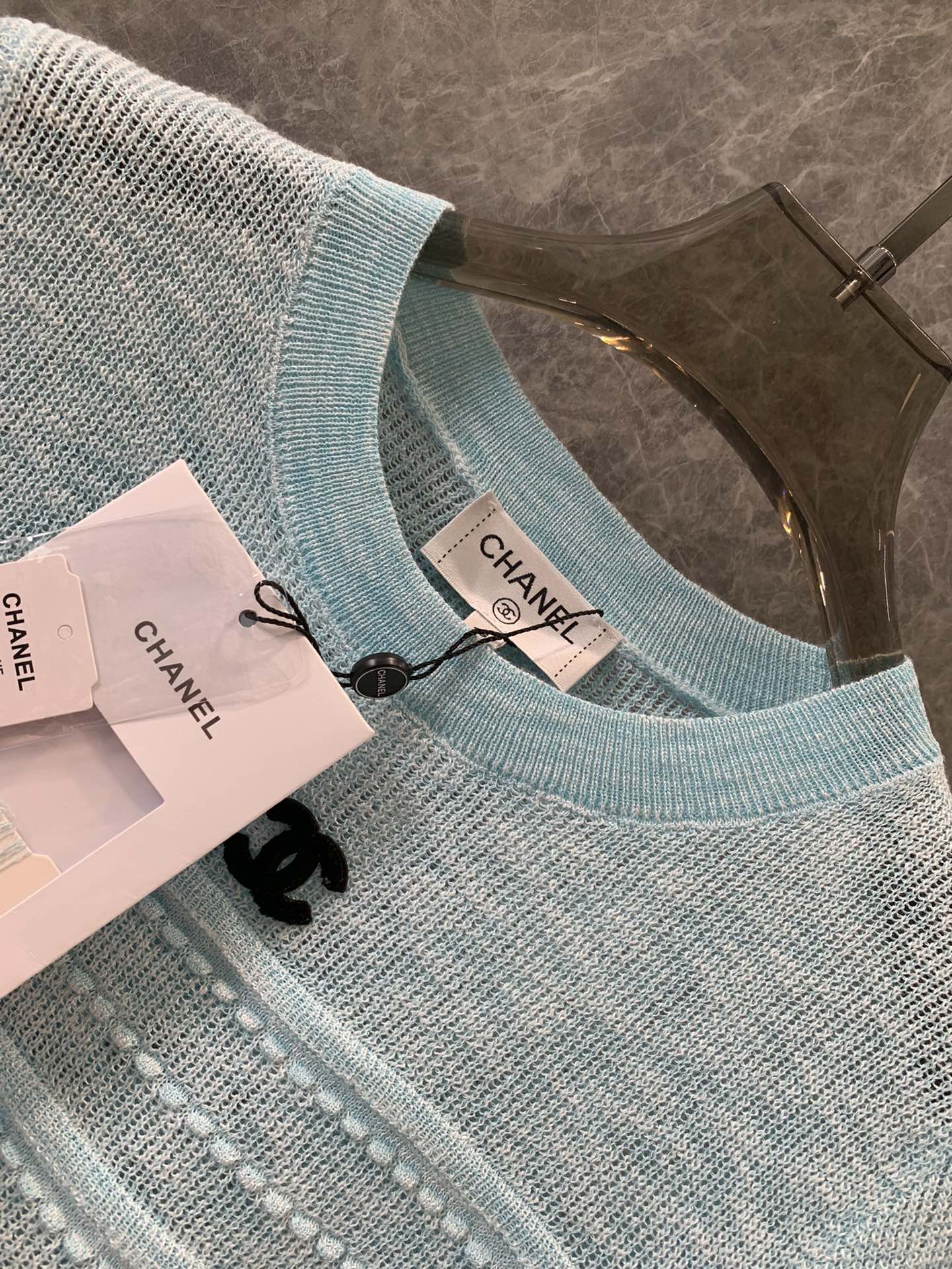 Chanel 2404 - Роскошный вязаный топ - Синий