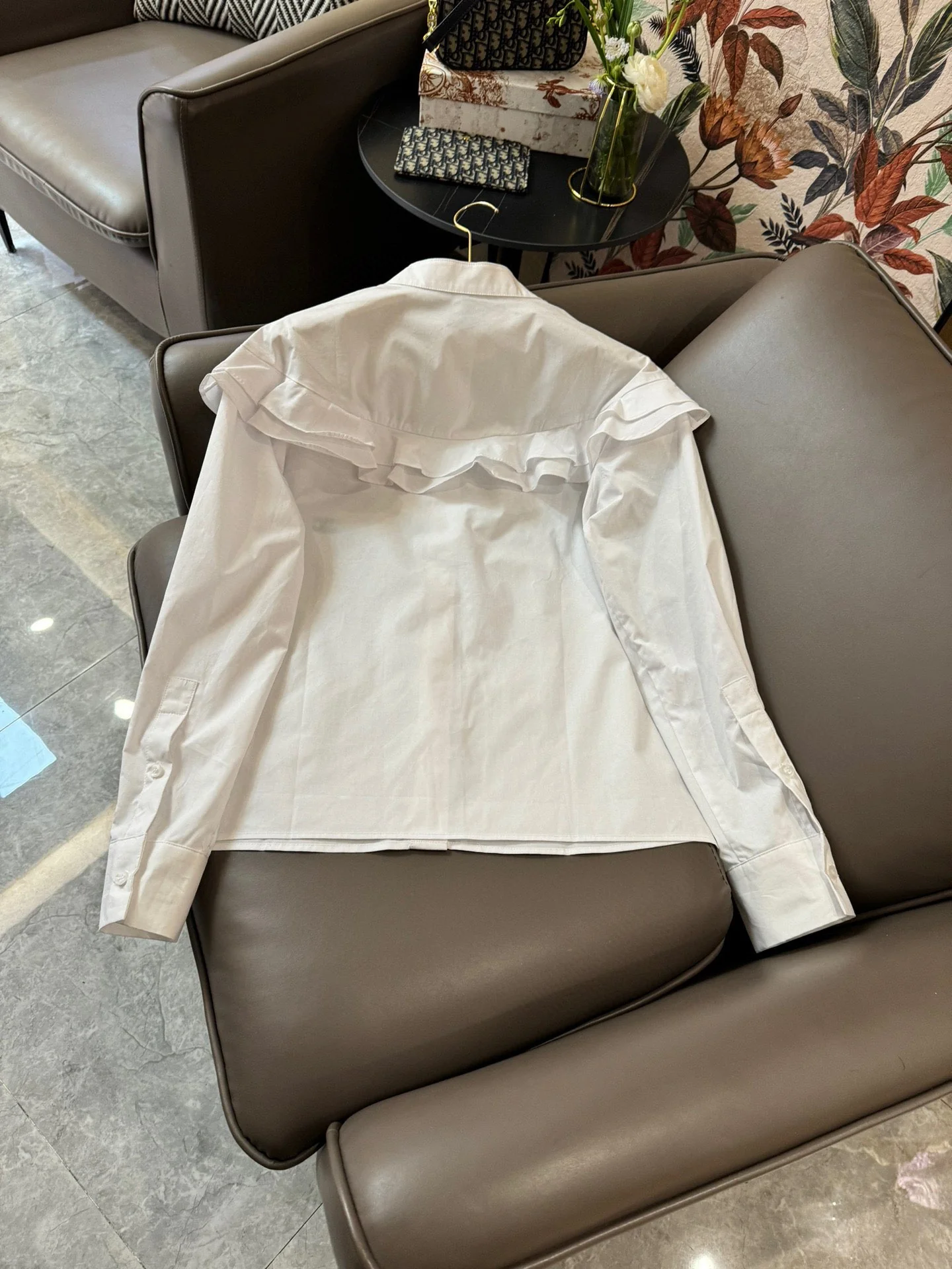 Рубашка с длинными рукавами из хлопка Celine-2403 с оборками