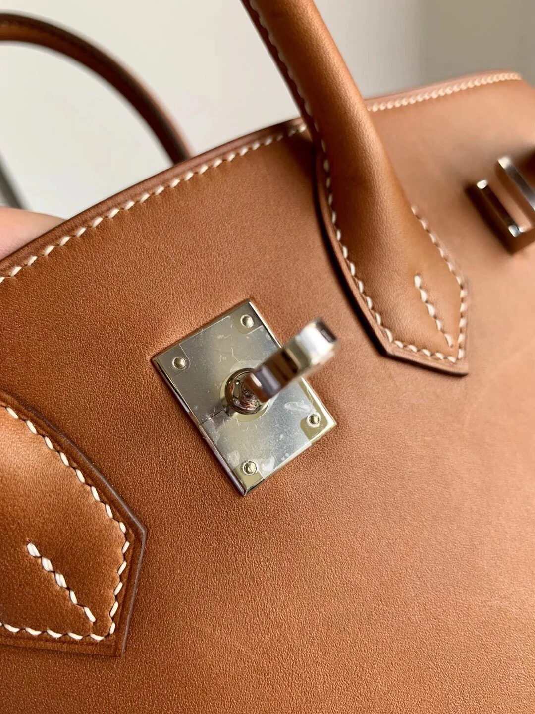 Сумка Hermes Birkin 25 из седельной кожи, серебряная пряжка Barenia 34.