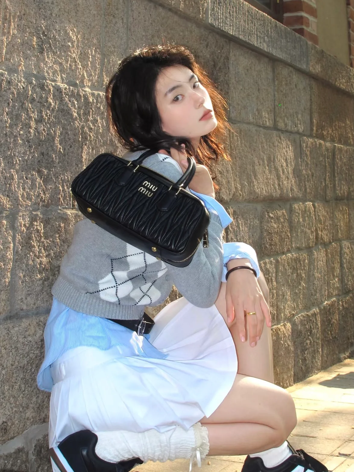 Miu Miu-5bb148m1300-??????-??????-Medium-Black